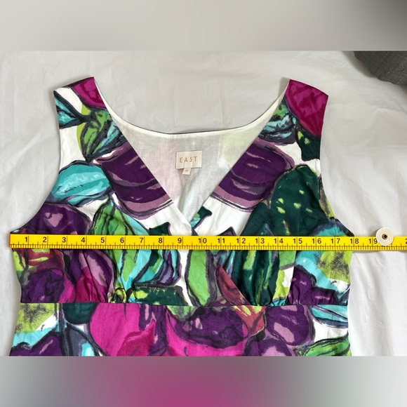 East Cotton Dress UK 12 Midi /Lined/Summer/Holiday/Floral/Classic/Elegant/Boho - Picture 11 of 13